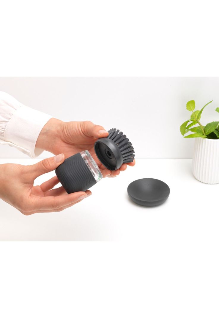 Cepillo para platos con dispensador Dark Grey-3