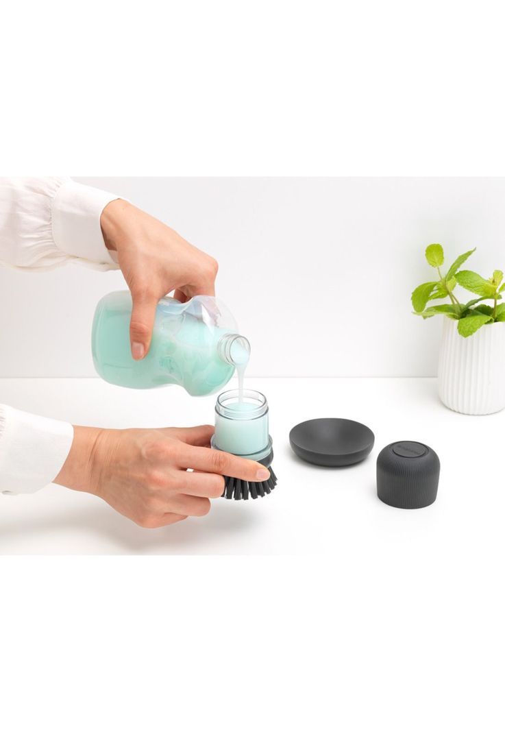 Cepillo para platos con dispensador Dark Grey-4