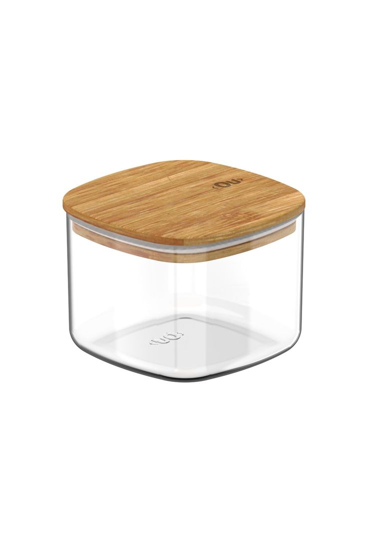 Contenedor Hermetico con Tapa Bambu Keep 0,45 lt Transparente Ou Diseno 2 S