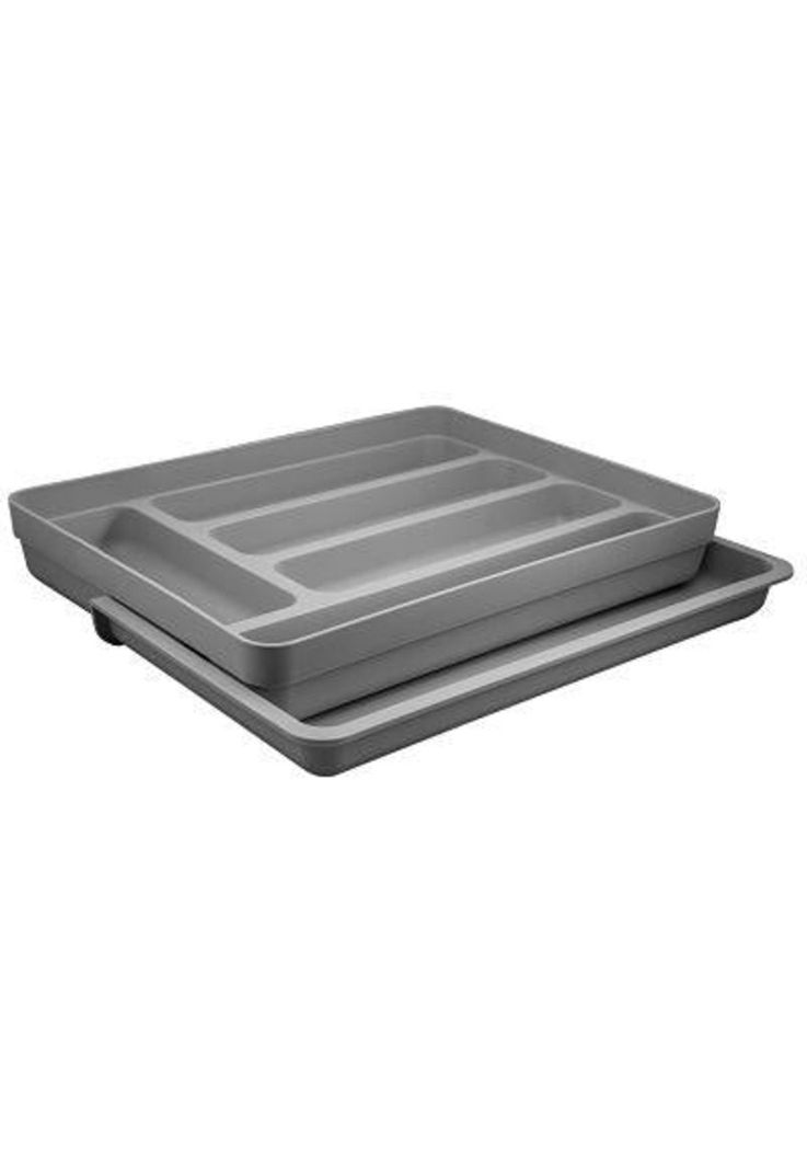 Organizador Cubiertos Extensibles Logic Gris-0