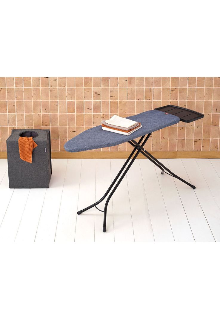 Tabla de planchar B, 124x38 cm, soporte sólido unidad de vapor - Denim Blue-3