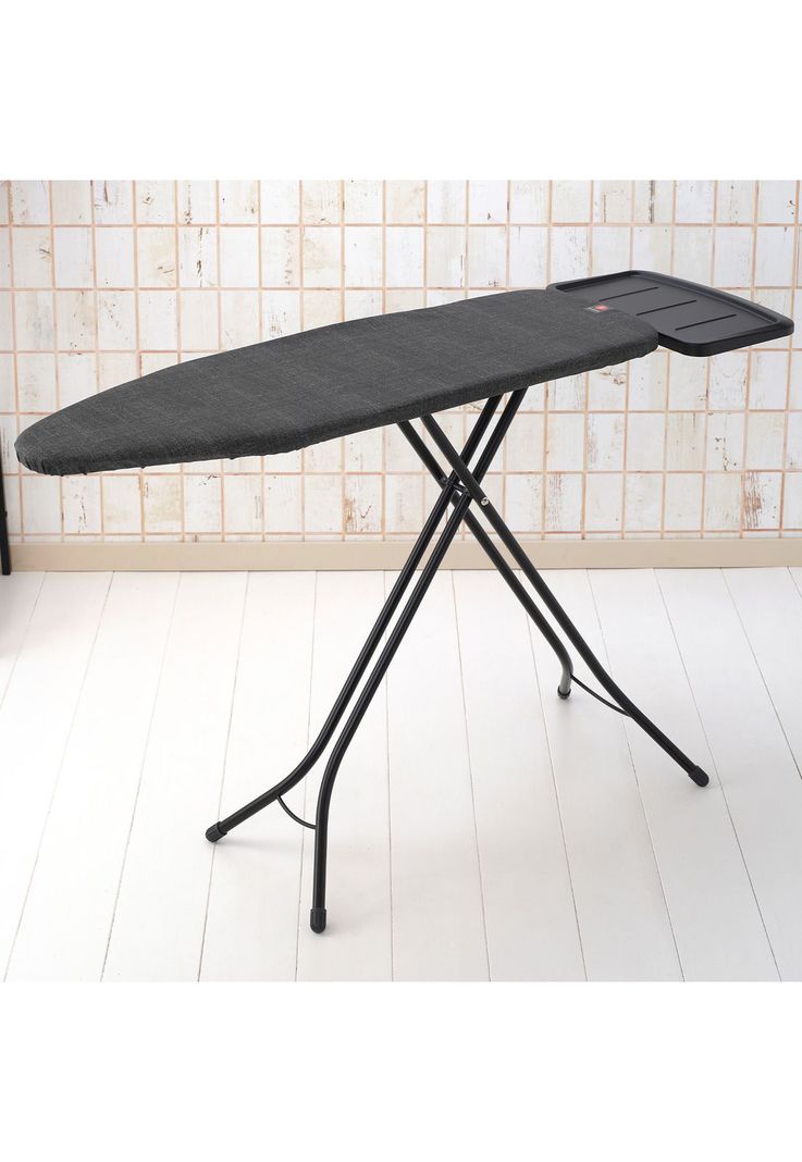Tabla de planchar B, 124x38 cm, soporte sólido unidad de vapor - Denim Black-3