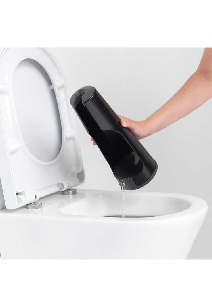 Escobilla de baño con soporte ReNew Matt Black-4
