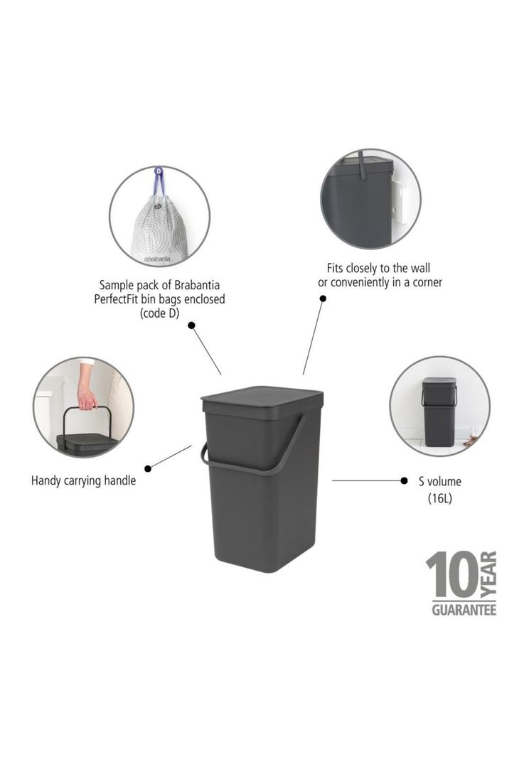 Basurero Sort & Go 16 Lt Grey-5