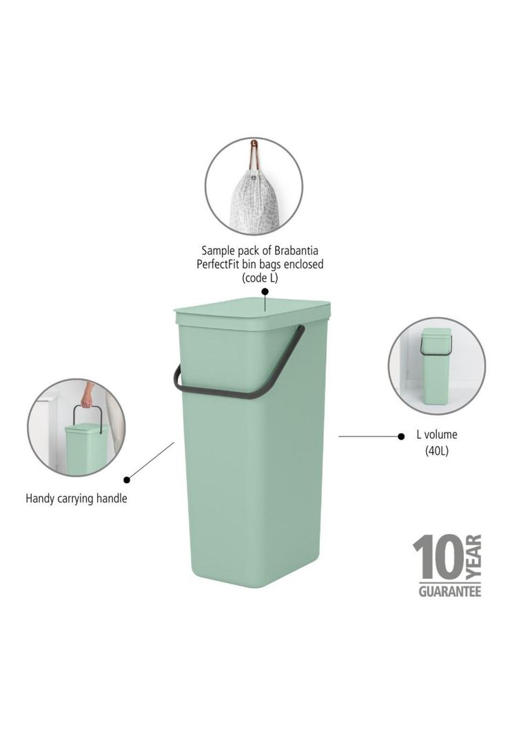 Basurero Reciclaje Sort & Go 40 Lt Jade Green-6