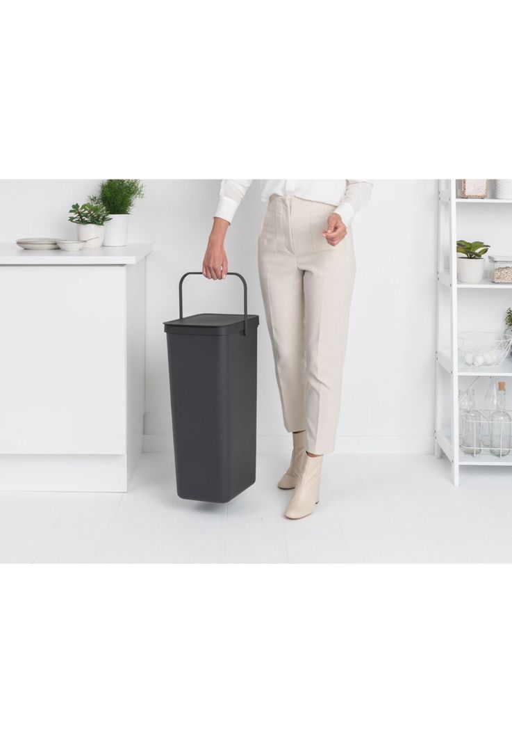 Basurero Reciclaje Sort & Go 40 Lt Grey-5