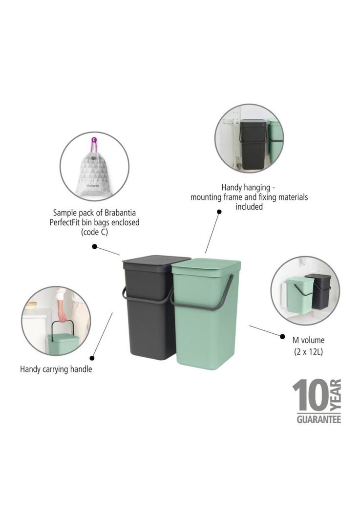 Basurero Sort & Go 2 x 12 litros Multi-5