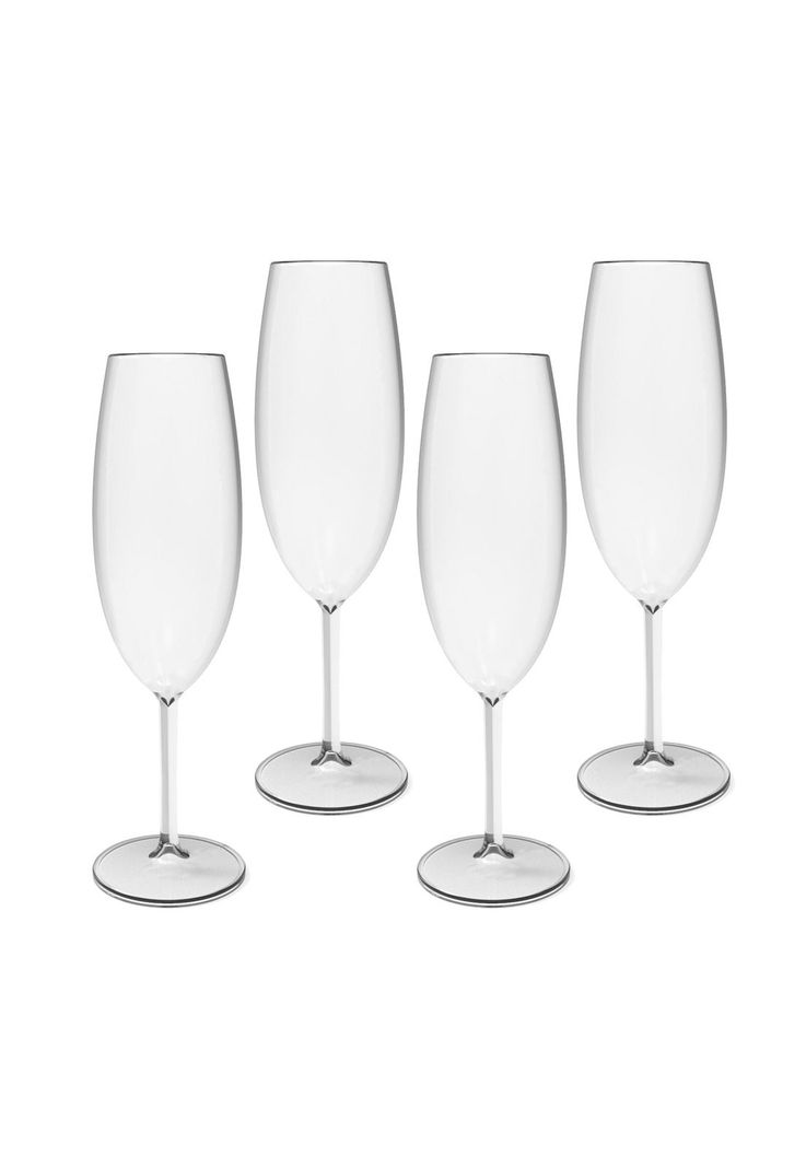 Pack 4 Copas de Champagne Transparente 280 Ml Diseno 2 M L