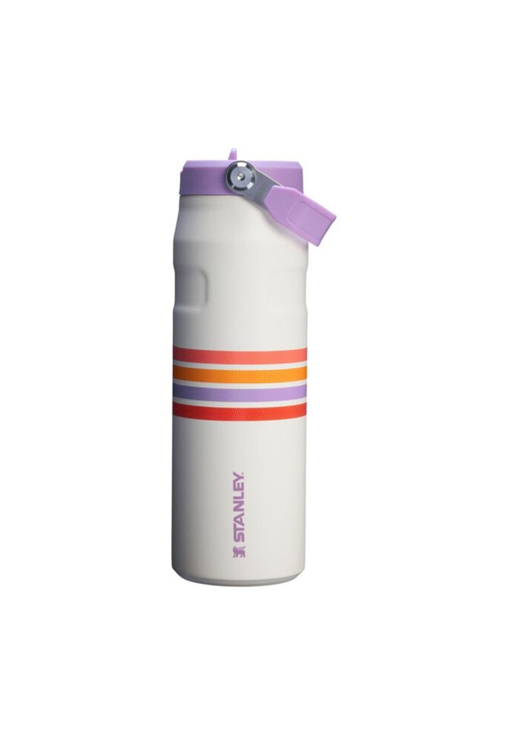 Botella Térmica Stanley Flip Straw 2.0  Cream Lilac Stripe| 710 ml-0