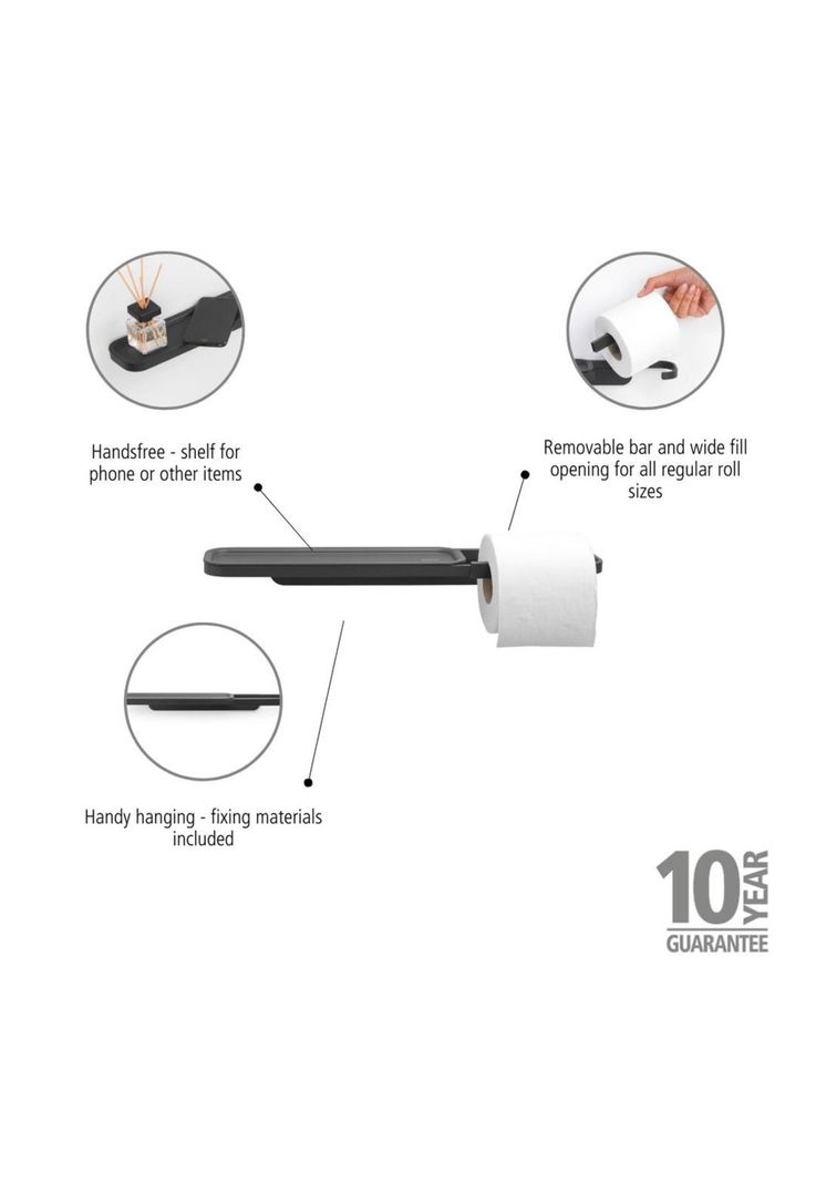 Porta Rollos con estante MindSet Mineral Infinite Grey-6