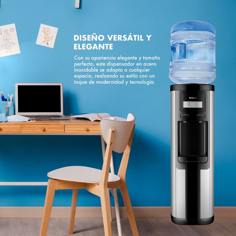 Dispensador de pedestal agua fría y caliente inox-3