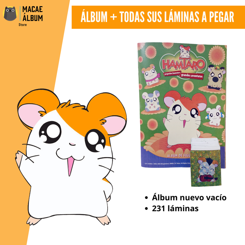 Album Hamtaro + TODAS SUS LAMINAS A PEGAR