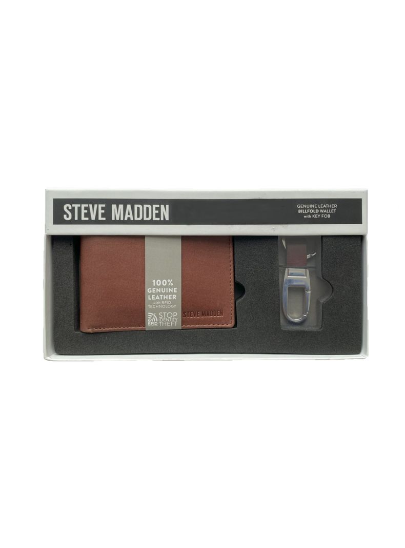 Billetera + llavero cuero Steve Madden hombre-0
