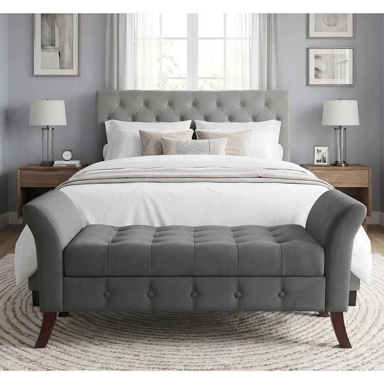 Banqueta Baul Rigatta  Gris Oscuro