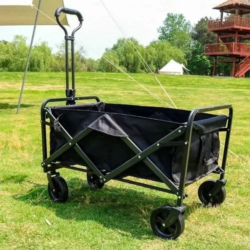 Carrito Para Compras Plegable Ideal Para El Camping Pro Max Color Negro-2
