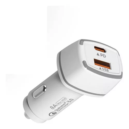 Cargador Auto Carga Rápida Tipo C Y Usb 18w-0