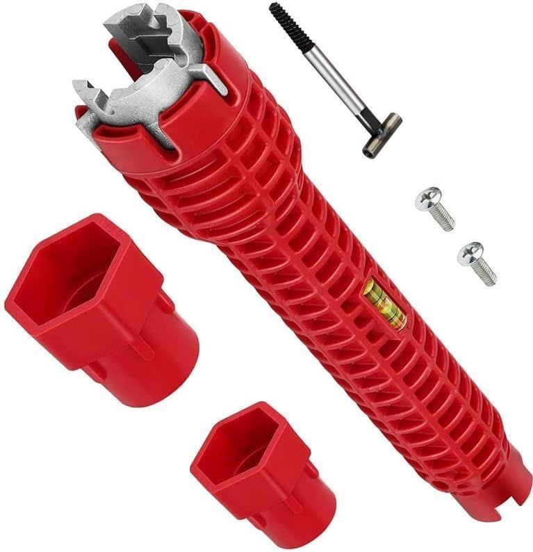 Llave Para Apretar El Tubo Del Fregadero, Cambiar Los Grifos Color Rojo-0