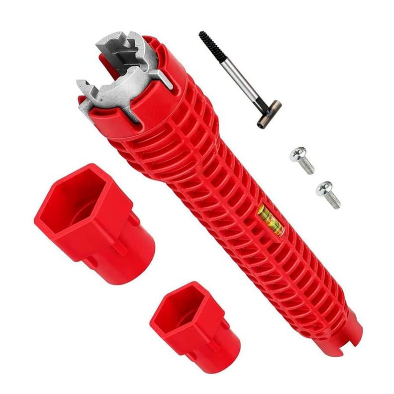 Llave Para Apretar El Tubo Del Fregadero, Cambiar Los Grifos Color Rojo-6