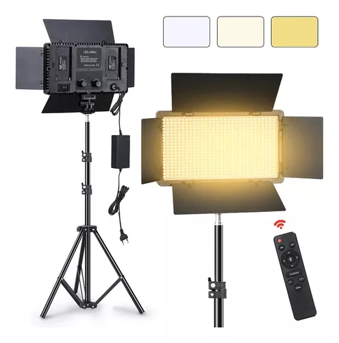 Kit Profesional Luz Relleno Con Trípode Reflector Pro 600led Estructura Negro Luz Blanco Frío-0