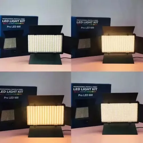 Kit Profesional Luz Relleno Con Trípode Reflector Pro 600led Estructura Negro Luz Blanco Frío-5