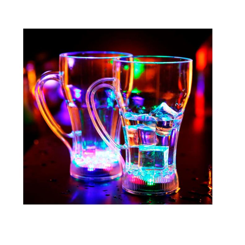 Vaso Luminosos Led Tazón Copete Luces Colores Cotillon-2