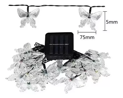 Pack X3 Guirnalda Mariposa Solar Led 5mt Exterior E Interior-3