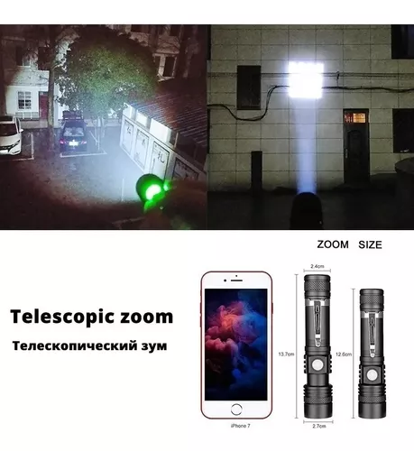 Linterna Recargable Led 3000 Lumens Con Zoom Resiste Lluvia-1