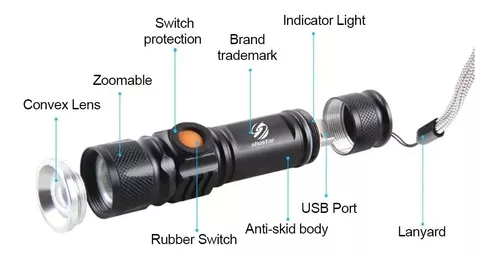 Linterna Recargable Led 3000 Lumens Con Zoom Resiste Lluvia-2