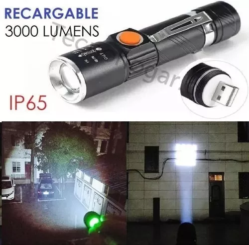 Linterna Recargable Led 3000 Lumens Con Zoom Resiste Lluvia-3