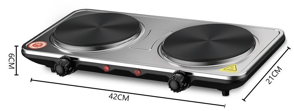 Cocina Eléctrica Portátil 2 Platos Encimera De 2000w Sokany Color Negro-1