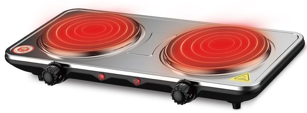 Cocina Eléctrica Portátil 2 Platos Encimera De 2000w Sokany Color Negro-4