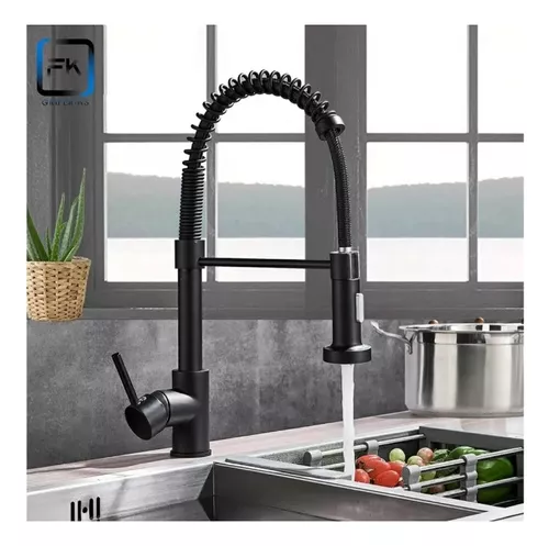 Llave Monomando Lavaplatos Profesional Extraíble Negra-3