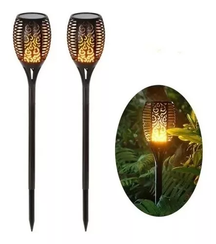 Pack X4 Lampara Led Luces Solares Antorchas Estaca-4