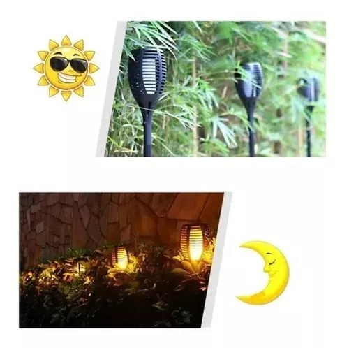Pack X4 Lampara Led Luces Solares Antorchas Estaca-5