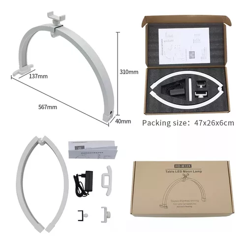 Lámpara De Mesa Para Manicura Lashista Luz Led Plegable-4