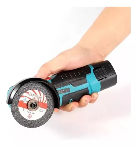 Mini Esmeril Amoladora Angular Inalambrica 2 Baterias Color Azul Frecuencia 1-4