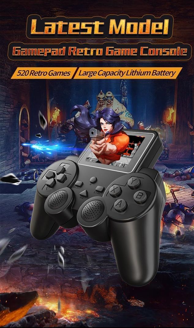 Control Con Pantalla De Juegos Clásicos 2 Jugadores-1