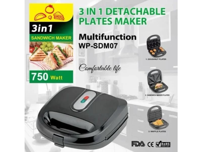 Wafflera Tostador De Pan Sandwich Maquina De Donuts Carnes-2