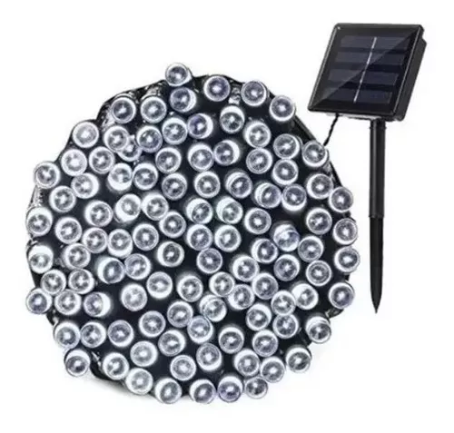 Luces Guirnalda Solar 100 Led Cálidas Cálido 10 Metros Ip66-1