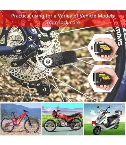 Candado Alarma Moto Bicicleta Scooter Reforzado Antirobo-3
