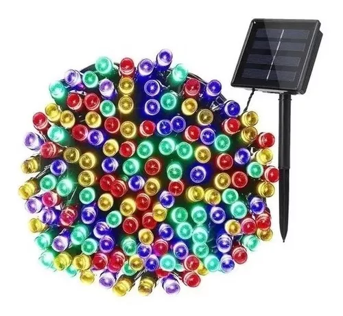 Luces Guirnalda Solar 100 Led Multicolor 10 Metros-0