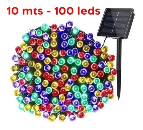 Luces Guirnalda Solar 100 Led Multicolor 10 Metros-4