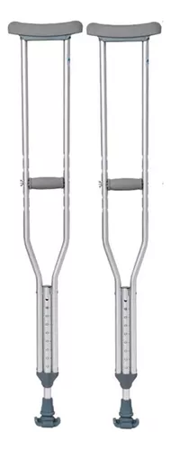 Muletas Axilar Aluminio Pack X2 Bastones Goma Antideslizante-0
