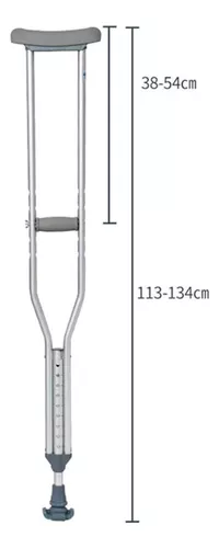 Muletas Axilar Aluminio Pack X2 Bastones Goma Antideslizante-1