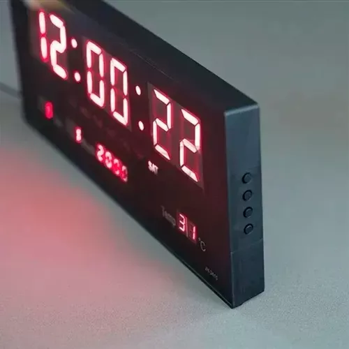 Pack X2 Reloj Led Digital Empresa Temperatura Modelo Grande-2