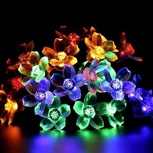 Luces Led Flores Solar Lineal Guirnalda Navidad Eventos-2