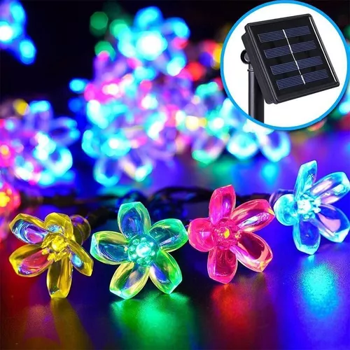 Luces Led Flores Solar Lineal Guirnalda Navidad Eventos-6