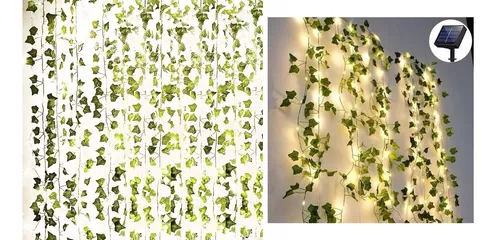 Guirnalda De Luces Led Solar Hojas 3x3 Mts Enredadera-1