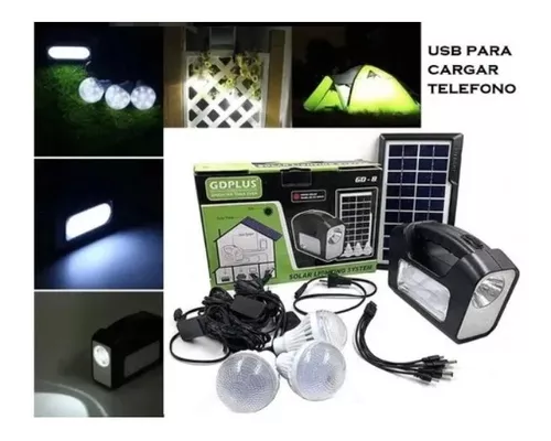 Kit Solar Emergencia Camping Usb Ampolletas 36hrs Envio Grat-4