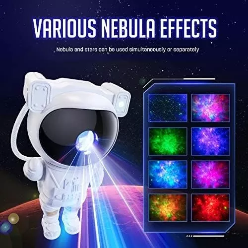 Proyector Lámpara Luz Led Galaxia Astronauta Ho442 Color de la estructura Blanco-6